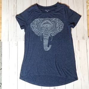 Zoe + Live "M" Ladies Blue Elephant Shirt